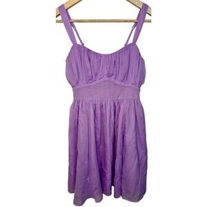 Abercrombie & Fitch Lavender Purple Pleated Smocked Mini Dress Womens Size XS